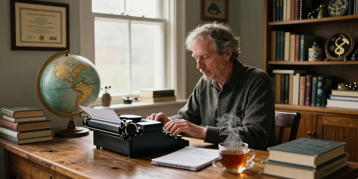 T Allen Greenfield at https://tallengreenfield.com reflecting on spirituality and UFOs in his writing space.